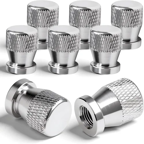 Vista 46 de 4 piezas de tapas de vástago de válvula de neumático de automóvil, tapas de válvula de aire de neumático a prueba de fugas de aleación de aluminio