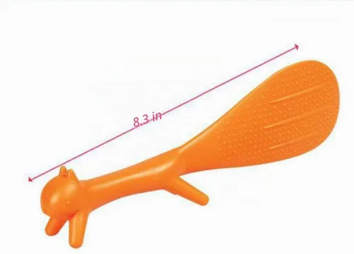 Vista 4 de AKOAK 3 piezas creativas herramientas de cocina para el hogar, encantadora cuchara de pie con forma de ardilla, cuchara de arroz antiadherente