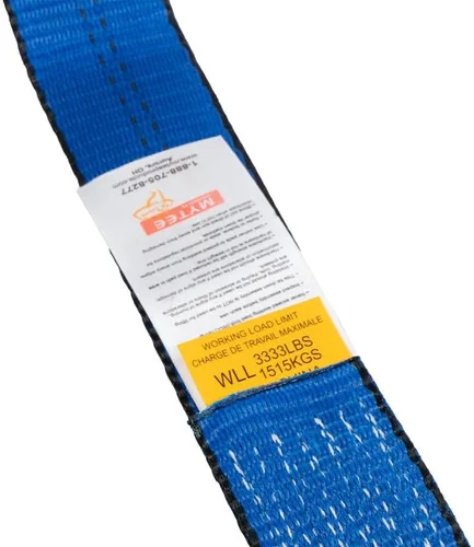 Vista 9 de Correa de trinquete azul de 2" x 15' con gancho de alambre, 3333 lbs WLL