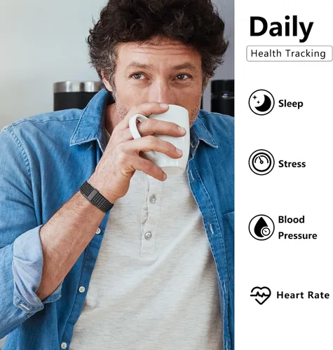 Vista 5 de IAMJOY Pulsera de Salud Inteligente, Rastreador de Actividad y Fitness Portátil para Modo Multi-Deporte, Monitoreo Automático Continuo de Datos