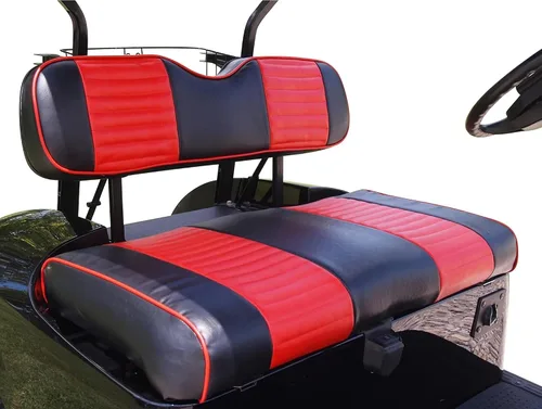 Vista 25 de Cubiertas de asiento delantero para carrito de golf EZGO Medalist, TXT 1994-2013 de Huskey, ajuste personalizado, estilo plisado negro, vinilo