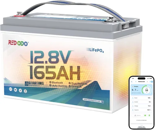 Vista 11 de Redodo - Batería de ciclos profundos LiFePO4 de 12 V y 100 Ah