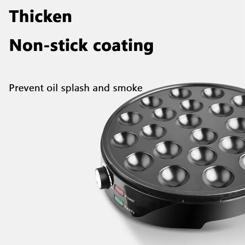 Vista 4 de Máquina eléctrica Takoyaki, Máquina de bocadillos domésticos Mini máquina Takoyaki de acero inoxidable, Máquina de pastel de pan para hornear gofres