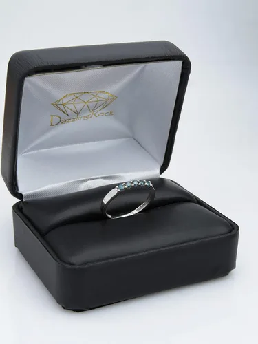 Vista 153 de Dazzlingrock Collection Anillo de boda redondo de 5 piedras preciosas o diamantes para mujer en oro macizo de 10 K/14 K/18 K