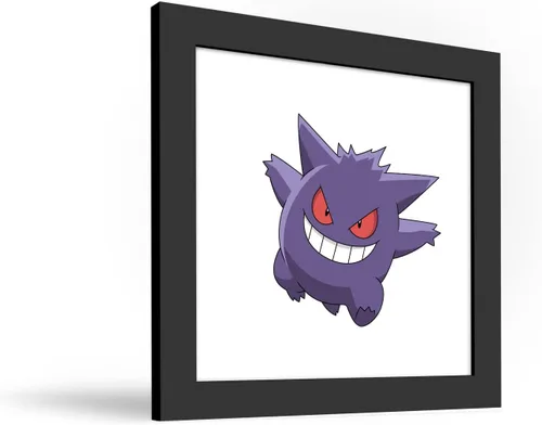 Vista 2 de Gallery Pops Pokemon - Arte de pared de Gengar, versión enmarcada negra, 12 x 12 pulgadas