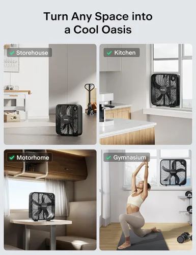 Vista 6 de PELONIS Ventilador de caja de 3 velocidades de 20 pulgadas para dormitorio Negro