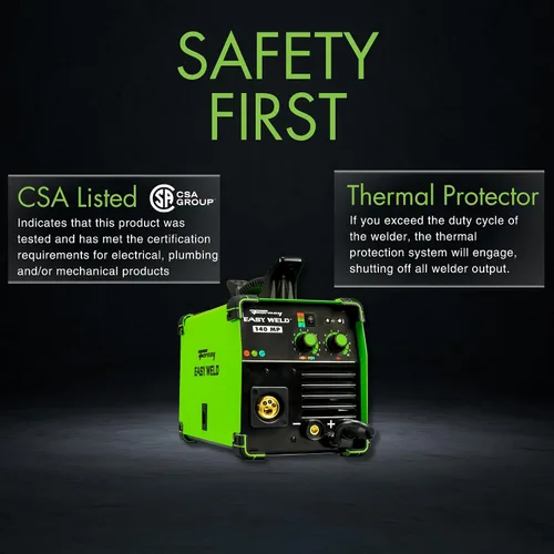 Vista 5 de Forney 271 Easy Weld 140 MP Soldador Multiproceso - Máquina de Soldadura Versátil 3 en 1 para Aplicación de Soldadura MIG, DC TIG y por Electrodo