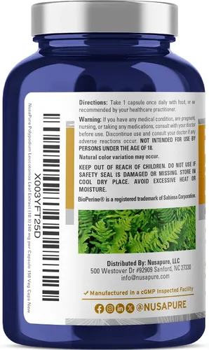 Vista 2 de Polypodium Nicotinamida, sin soja, 240 mg, 150 cápsulas vegetales - 150