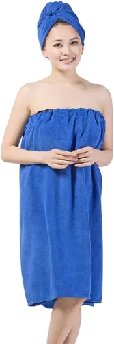 Vista 7 de FakeFace Toalla de baño de microfibra absorbente para mujer, envoltura para el cuerpo, bata de spa, para secar el cabello, gorro, playa, piscina
