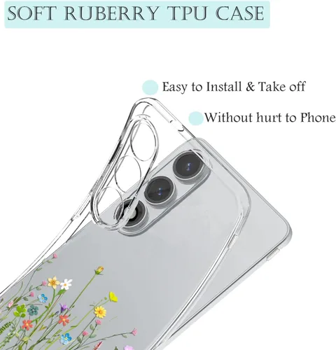 Vista 4 de Unov Funda para OnePlus Nord 4 5G, ramo de flores Patrón en relieve transparente, antideslizante, protector delgado a prueba de golpes, TPU