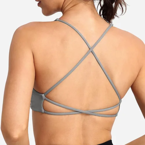 Vista 3 de YEOREO Pearl - Brasier deportivo para mujer, con tirantes cruzados, espalda cruzada, espalda descubierta, extraíble, acolchado, para yoga