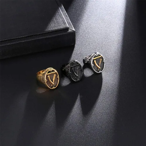 Vista 3 de PAURO - Anillo de acero inoxidable para hombre