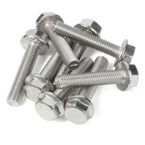 Vista 8 de Tornillos hexagonales con brida M10-0.059 x 1.181 in Brida Tornillos hexagonales, acero inoxidable 18-8 (304), acabado liso, DIN 6921, 5 PCS