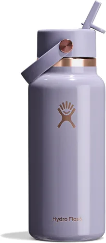Vista 113 de Hydro Flask Botella de agua – Acero inoxidable aislado – Tapa flexible con popote de boca ancha, antiderrames, a prueba de fugas y recargable
