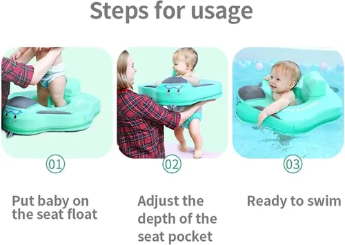 Vista 6 de Mambo - Flotador de piscina para bebé no inflable con asiento seguro para niños de 3 a 24 meses