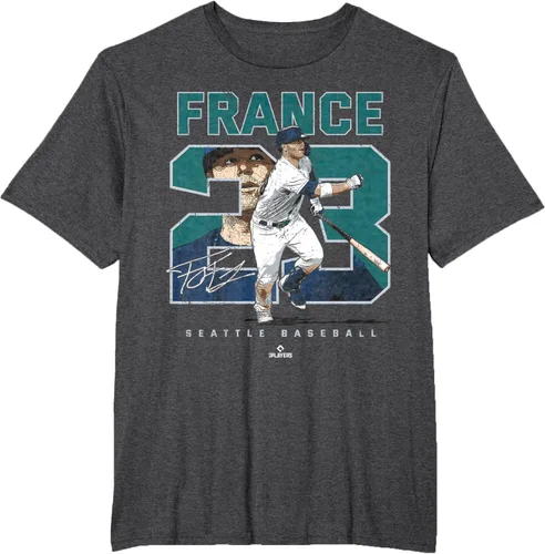 Vista 19 de Number and Portrait Ty France Seattle MLBPA Camiseta, Negro