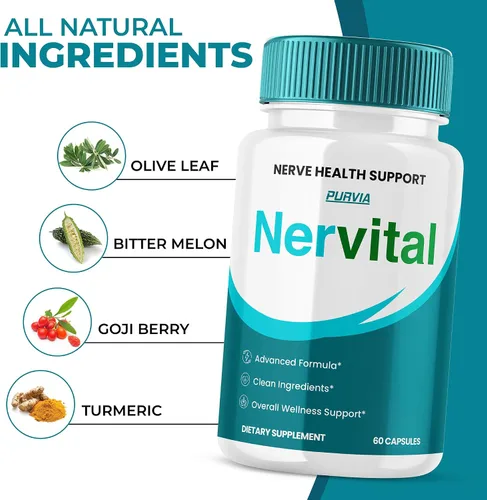 Vista 2 de Paquete de 2 cápsulas nerviosas, alivio de neuropatía de máxima fuerza para piernas y pies, estimulador de vitaminas para nervios, suplemento