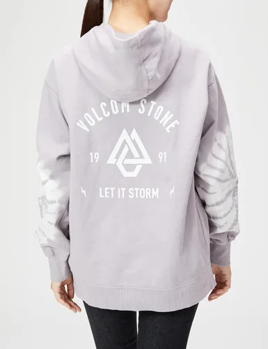 Vista 2 de Volcom Sudadera Costus Pollover Baselayer con capucha de forro polar para mujer
