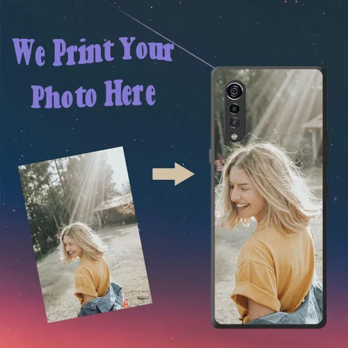 Vista 3 de Funda personalizada con texto y fotos para LG Velvet 5G, funda de teléfono personalizada para LG Velvet 5G, compatible con LG Velvet 5G, fundas