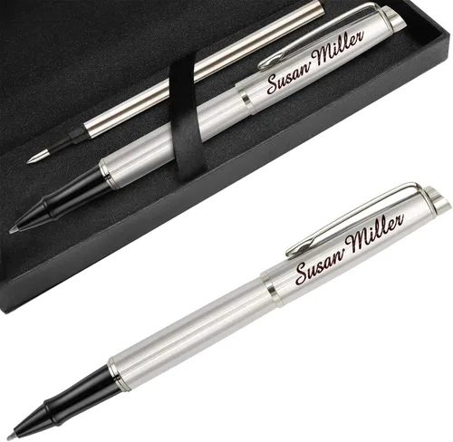 Vista 8 de Bolígrafos personalizados, bolígrafo grabado para hombres, bolígrafos de tinta de gel personalizados, bolígrafo de escritura regalo para graduación