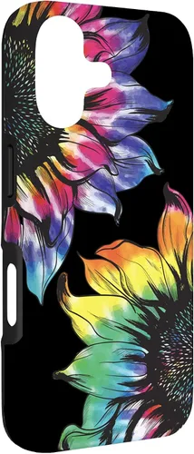Vista 3 de Tie Dye Sunflower Phone Case Fun Colorful Retro Hippie Gift Case for iPhone 17