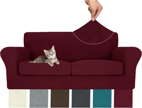 Vista 35 de MAXIJIN 2 piezas de fundas para silla con brazos, funda para silla de sofá para sala de estar, funda elástica para perros para una silla con 1 cojín