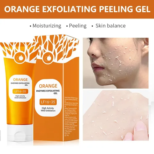 Vista 2 de Gel exfoliante naranja para cara y cuerpo, gel exfoliante de naranja, exfoliante exfoliante de limpieza, exfoliante facial hidratante de limpieza
