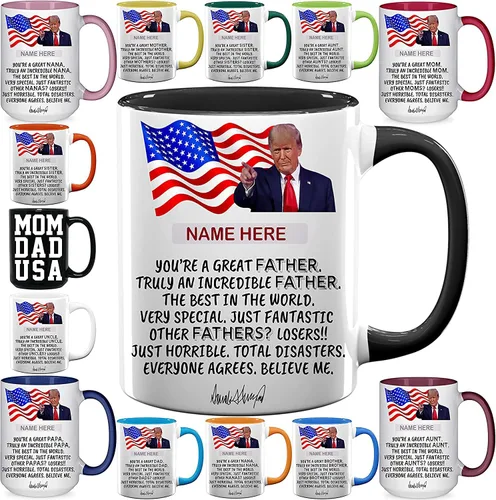 Vista 7 de Tazas de café personalizadas para el Día del Padre, tazas personalizadas para el Día de la Madre, regalo para mamá, papá, abuela, abuelo, 11 y 15