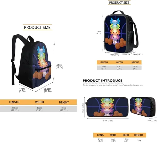 Vista 12 de FOR U DESIGNS Fuego baloncesto impreso niños escuela mochilas viaje mochila libro bolsa