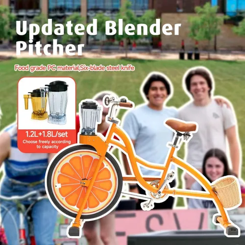 Vista 6 de Blue Outdoor Pedal Blender Bike – Exprimidor de batidos para frutas y verduras, licuadora comercial de jugo de fitness