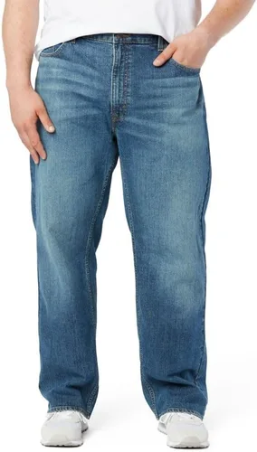 Vista 18 de Signature de Levi Strauss & Co. Gold Jeans Fit Flex - Jeans de ajuste relajado para hombre Índigo medio (elástico)