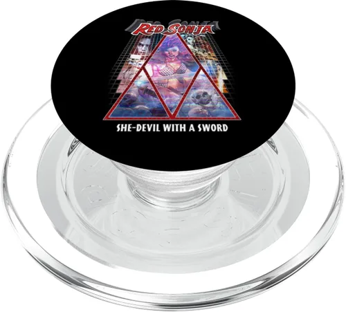 Vista 7 de Red Sonja Poster Synthwave Redhead Epic Cyberpunk Retro 80s PopSockets Adhesive PopGrip