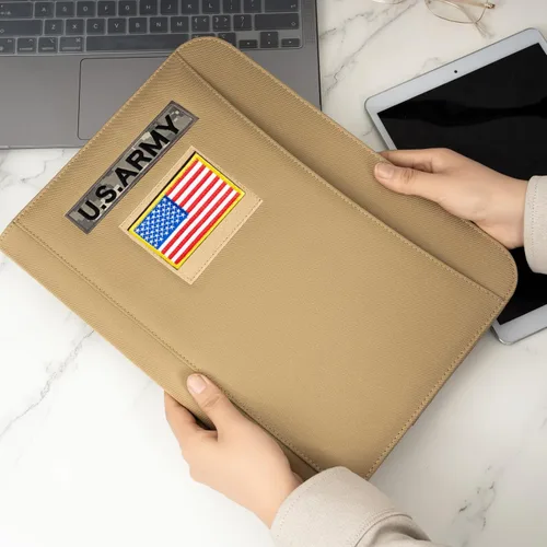 Vista 4 de VEPKOIT Portafolio militar con cremallera y funda táctica para cuaderno con bloc legal para carpeta A4, planificador grande de carpetas OCP