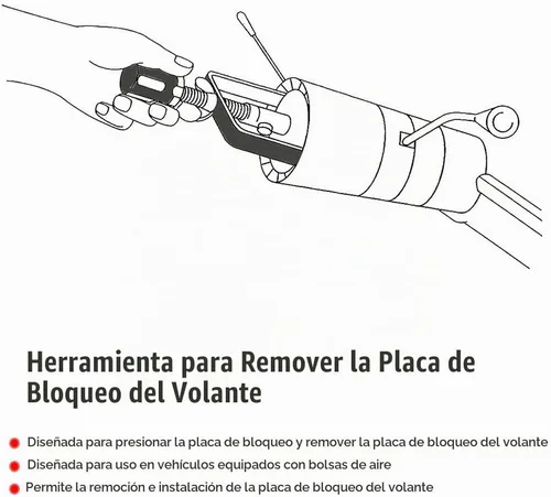 Vista 3 de Herramienta de extracción de placa de bloqueo del volante de los anillos de presión de la placa de bloqueo del volante