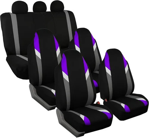 Vista 25 de FH Group Tres filas de 7 plazas, fundas de asiento modernistas de alta calidad, se adaptan a la mayoría de automóviles, camiones, SUV y camionetas