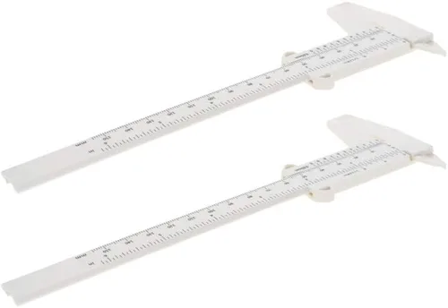 Vista 8 de Utoolmart Calibre Vernier de plástico, mini regla de cejas Vernier de 5.906 in, herramienta de medición de pinza de plástico de doble escala, para 3