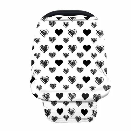 Vista 26 de Forchrinse Black and White Cow Print Nursing Cover Breastfeeding Scarf Soft Car Seat Cover for Babies Girls Infant Carseat Multi-Use Cover