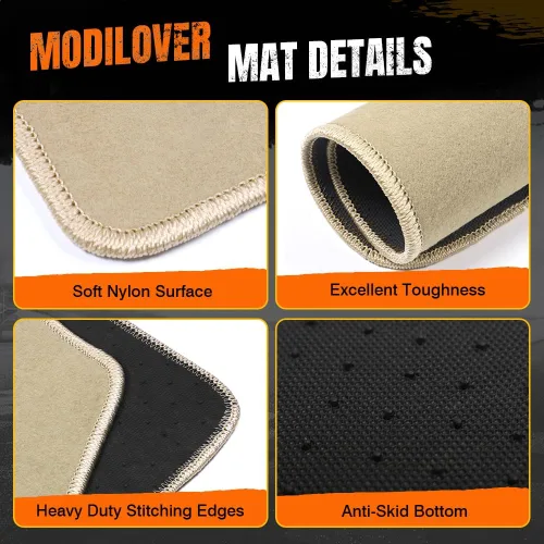 Vista 6 de Tapete para piso de automóvil, compatible con BMW E60 Serie 5 Sedan 2005-2010, juego de alfombras de nailon beige para suelo, 4