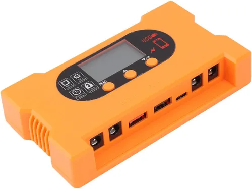 Vista 8 de Controlador de carga solar Dual USB tipo C de carga rápida Panel solar Regulador de batería Dc5521 Interfaz 12v/24v Adaptación automática (10A)