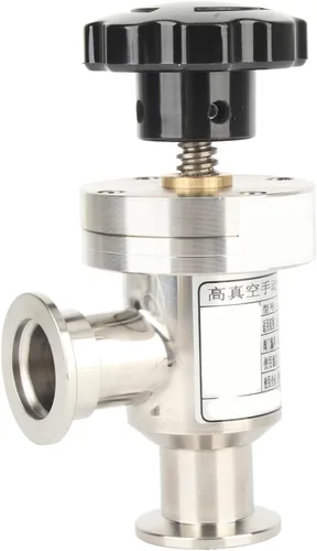 Vista 5 de Válvula de aislamiento de fuelle KF25 Válvula de aislamiento de acero inoxidable de ángulo recto 304 de alto vacío Válvula de vacío para equipos