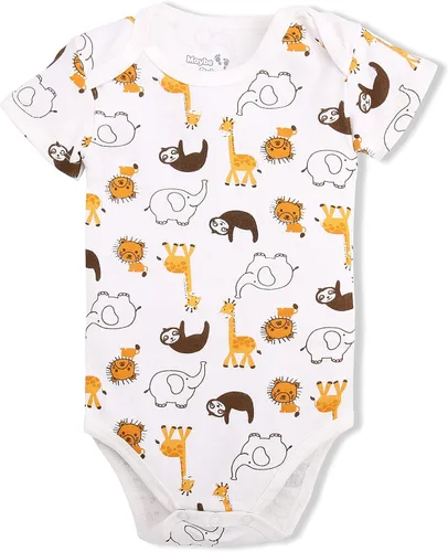 Vista 6 de Conjunto de 4 y 5 mamelucos de algodón de manga larga y manga corta para bebés con puños de manoplas