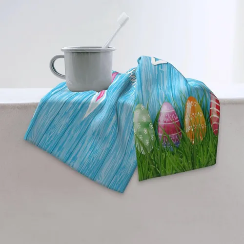 Vista 5 de Divertidos toallas de mano suaves de conejo de Pascua, toalla de baño, decorativa, multiusos para yoga, baño, hotel, gimnasio, 12 x 27.5 pulgadas
