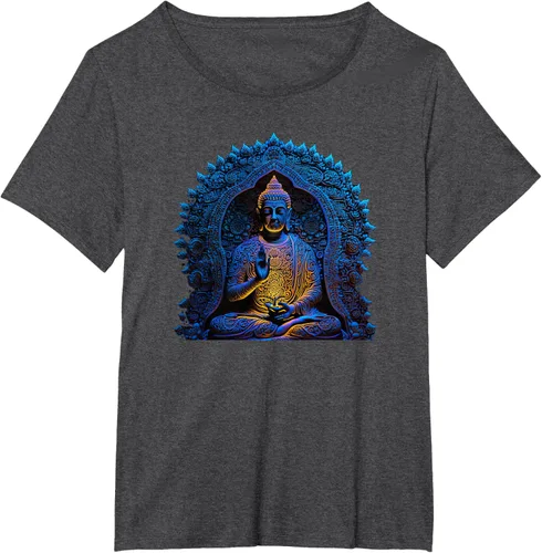 Vista 22 de Estatua de Buda Yoga Budismo Zen Buddhism Meditation T-Shirt Negro