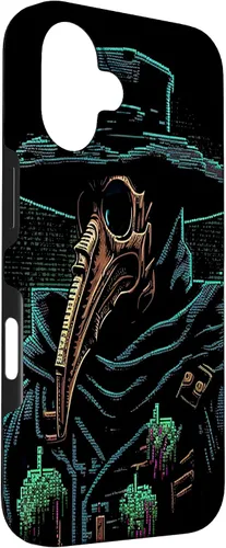 Vista 3 de iPhone 16 Pixelated 16 Bit Digitized Plague Doctor Retro Vintage Pixel Case