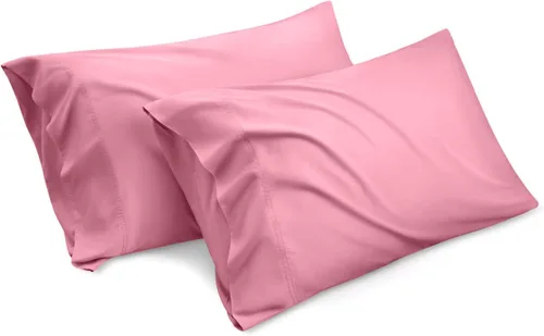 Vista 6 de Luxury Hotel Collection - Juego de 2 fundas de almohada tamaño King, color beige liso, microfibra cepillada suave, resistente a las arrugas