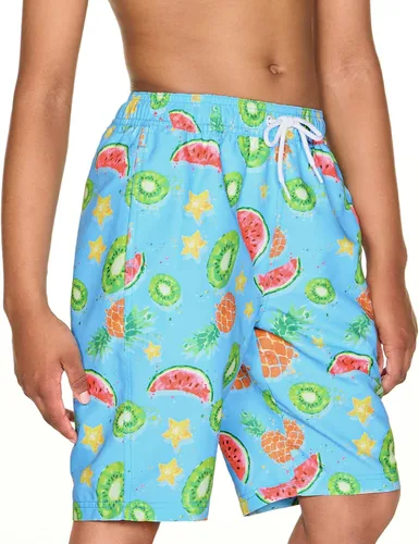 Vista 5 de TSLA - Traje de baño para niños, secado rápido, FPU 50+, pantalones cortos de playa para natación, traje de baño con forro interior de malla