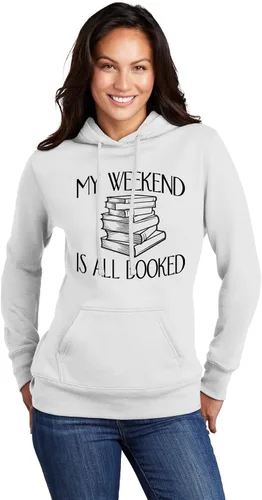 Vista 8 de Go All Out My Weekend Is All Booked Funny Book Reading Lover - Sudadera con capucha para hombre y mujer Negro