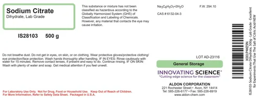 Vista 2 de ALDON Innovating Science - Citrato de sodio dihidratado, 17.64 oz, grado de laboratorio, excelente para experimentos que utilizan la sal del ácido