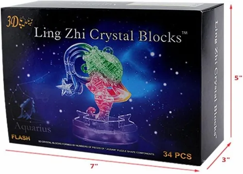 Vista 3 de Graces Dawn® Crystal Doce Constelaciones Deluxe Rompecabezas 3D Decoración de cristal colorido (Aquarius)