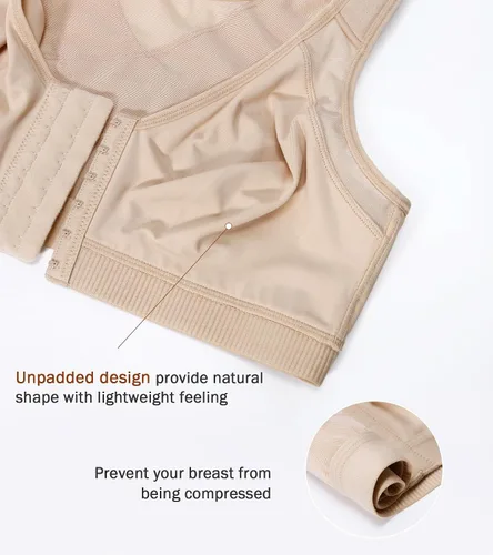 Vista 6 de DotVol - Brasier de cierre frontal para mujer, con soporte de espalda, cobertura completa, sin relleno, sin aros, cómodo para todos los días